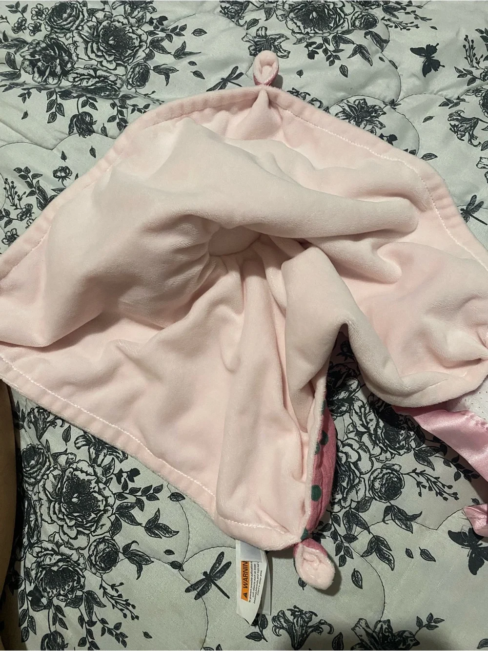 Cloud Island Pink Satin Unicorn Security Blanket and polka dot lady bug lovely